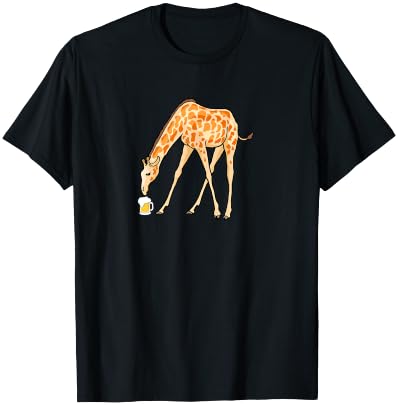Giraffe Gifts - Giraffe Drinking Beer Lovers Design T-Shirt