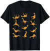 Giraftee Funny Giraffe doing Yoga Meditation T-Shirt - Navy Blue