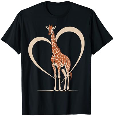 Heart Giraffe Wildlife T-Shirt