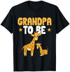 Giraffe Gifts & Wildlife Giraffe Apparel Grandpa To Be Animal Giraffe T-Shirt - Navy Blue