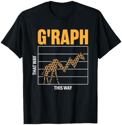 G'raph This Way That Way - Funny Math Lover Giraffe Pun T-Shirt