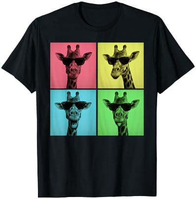 Giraffe Pop Art Funny Safari Animal Lover Photo Booth T-Shirt