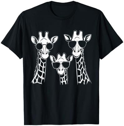 Giraffes Family With Sunglasses - Giraffe T-Shirt