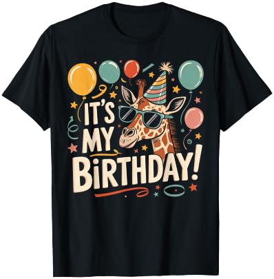 It's my Birthday Party Giraffe Birthday Girl T-Shirt