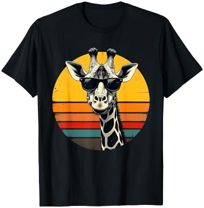Funny Giraffe Sunglasses Vintage African Animal Lover T-Shirt