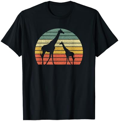 Retro Giraffe Vintage Design Animal Africa Zoo Giraffes T-Shirt