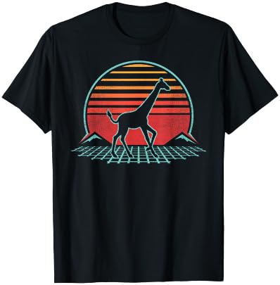 Giraffe Lover Animal Retro Vintage 80s Style T-Shirt