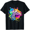 Funny Giraffe Gift Ideas Colorful Giraffe Graphic Cute Giraffe cool Animal lover T-Shirt - Navy Blue