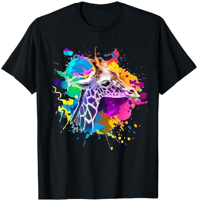 Colorful Giraffe Graphic Cute Giraffe cool Animal lover T-Shirt