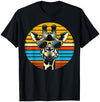 Funny Giraffe Animal Gifts Giraffe Vintage Sunglasses T-Shirt - Navy Blue