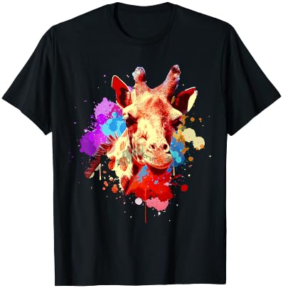 Funny Watercolor Giraffe Design for Men Women Giraffe Lovers T-Shirt
