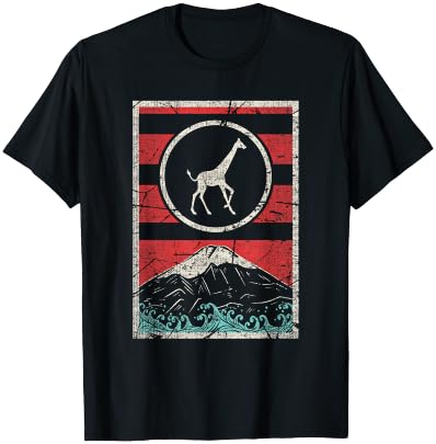Giraffe Retro Vintage Japanese 80s Style Gift T-Shirt