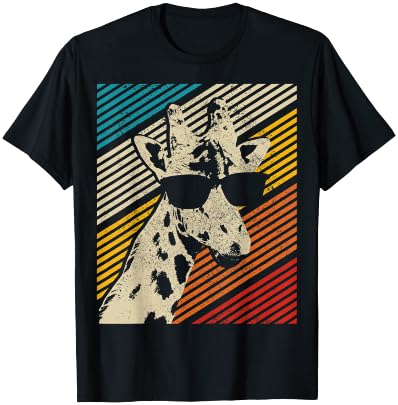 Giraffe Vintage Sunglasses Funny Gift T-Shirt