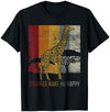 Giraffe Tee Shirt Gift Zoo Keeper Zoo Keeper Africa Vintage Retro Gift Giraffe T-Shirt - Navy Blue