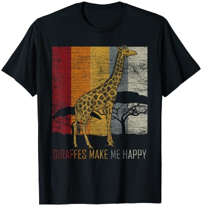 Zoo Keeper Africa Vintage Retro Gift Giraffe T-Shirt