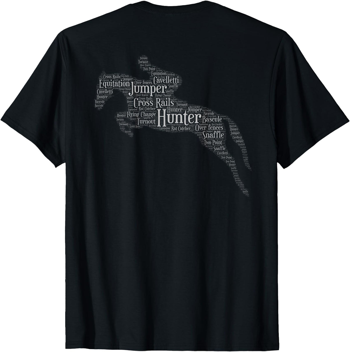 Horse Lovers T-Shirts and Gifts Hunter Jumper Equestrian T-Shirt Black Unisex-Adults Classic Fit Short Sleeve Crew Neck T-Shirt S - Black