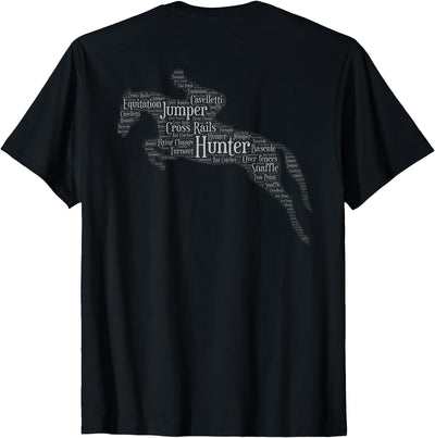 Horse Lovers T-Shirts and Gifts Hunter Jumper Equestrian T-Shirt Black Unisex-Adults Classic Fit Short Sleeve Crew Neck T-Shirt S