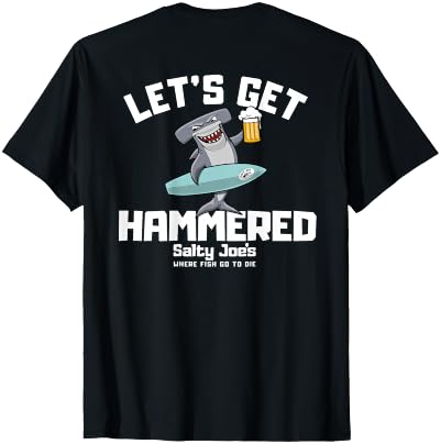 SALTY JOES Salty Joe's - Let's Get Hammered Lightweight, Graphic T-Shirt - size chart