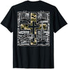 Camo Cross Fishing Faith Christian 2 Sided Hunting Fishing Cross Camo Faith Christian Fisherman Hunter T-Shirt - size chart