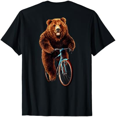 Funny Bear Riding Bicycle Gift for Mountain Bikers T-Shirt