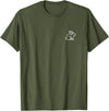 Bunny Rabbit Hare Animal Badge Patch Line Art Outline Gift T-Shirt in Olive Green