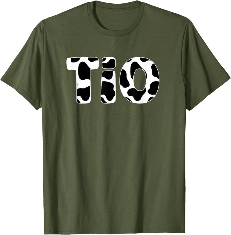 Zynx Matching Family Cow Birthday Matching Cow Birthday Cow Print Pattern Tio T-Shirt - Olive Green