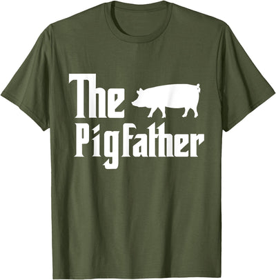The Pigfather Pig Lover Farming Dad Funny Farmer Father T-Shirt