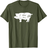 LGBTQIA+ Power Design Nasty Hungry Dirty Pig Design - Fun Gay Pig Pride - LGBTQIA+ T-Shirt - Olive Green