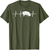BoredKoalas Farming Farm Shirts Farmer Gifts Pig Heartbeat Pulse Farm Animal Farming Life Farmer Gift T-Shirt - Olive Green