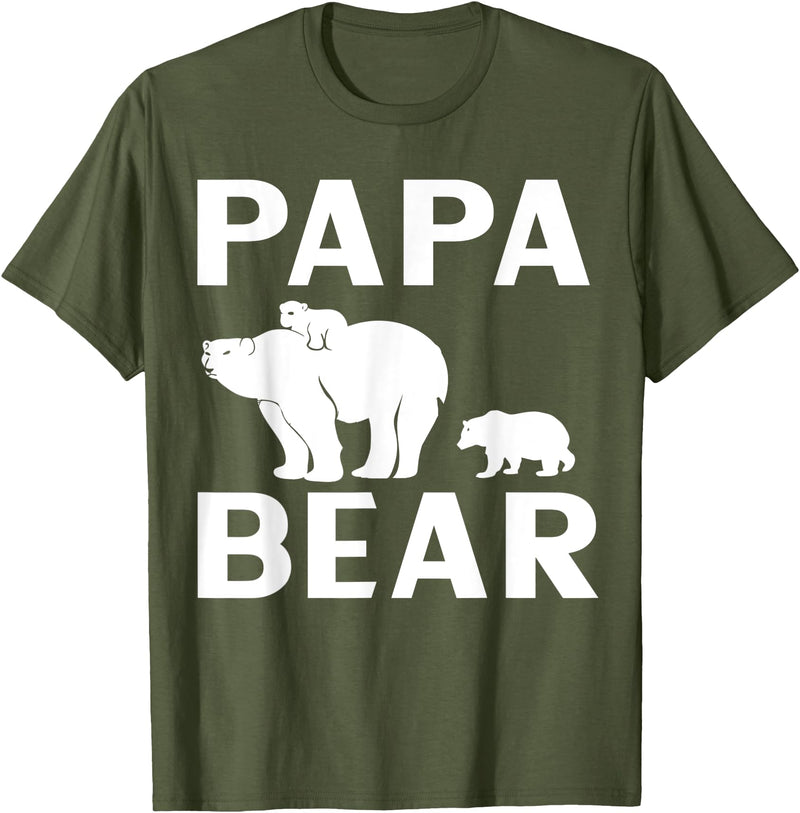 Papa & Mama Bear Outfit Papa Bear Polar Bear Kids T-Shirt - Olive Green