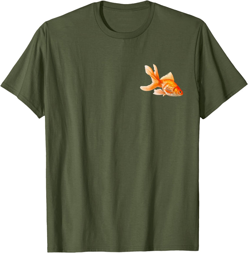 Goldfish Tank Goldfish Bowl Fish Fantail Goldfish Freshwater Aquarium T-Shirt - Olive Green