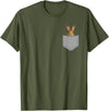 Funny Eastern Cottontail Rabbit in Your Pocket Animal T-Shirt in Olive Green