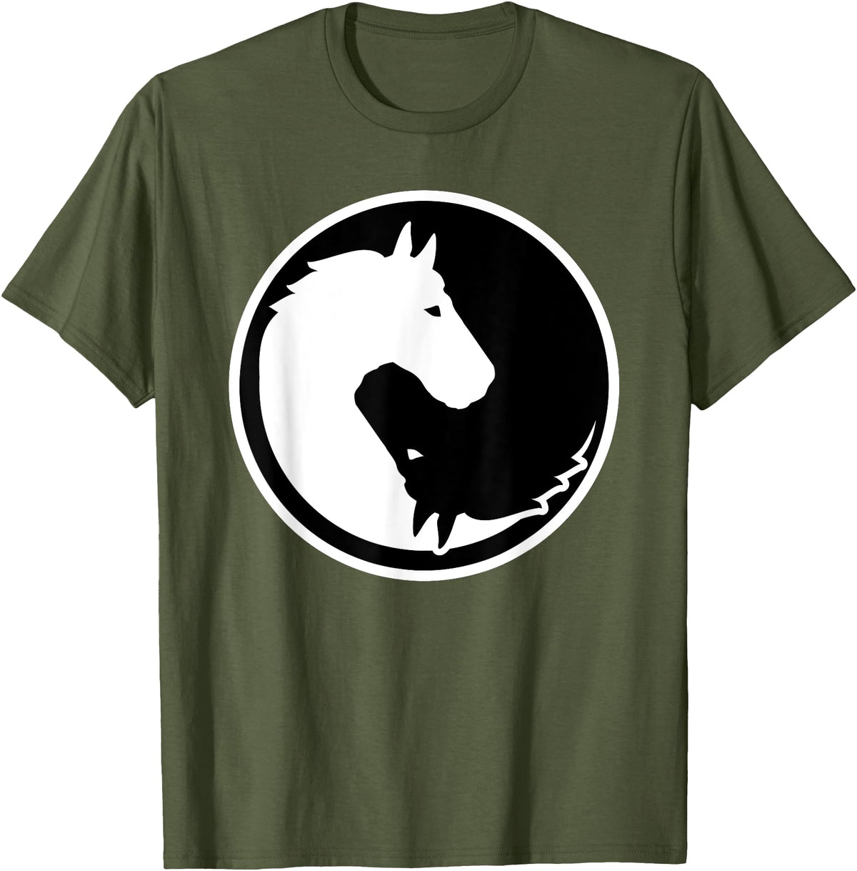 Horse gifts Horse yin and yang T-Shirt - Olive Green