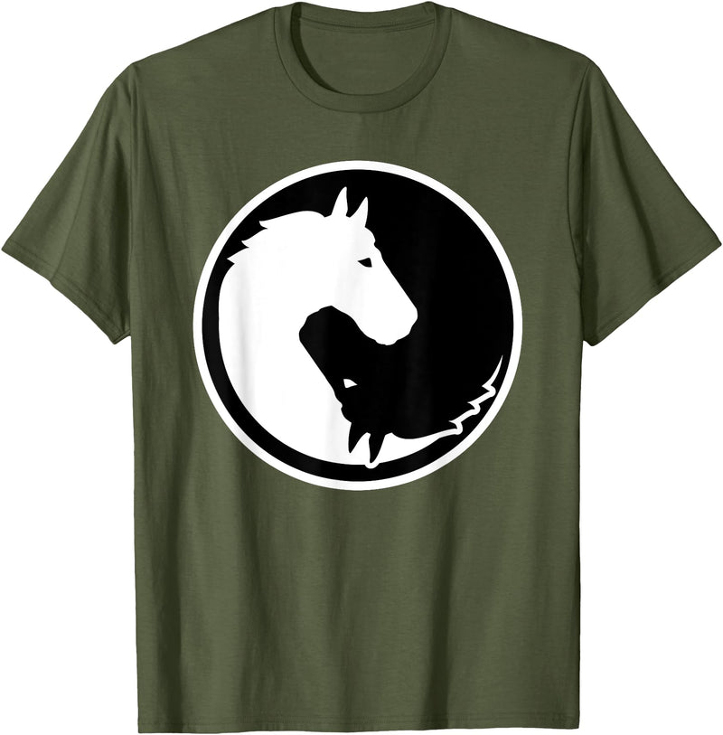 Horse gifts Horse yin and yang T-Shirt - Olive Green