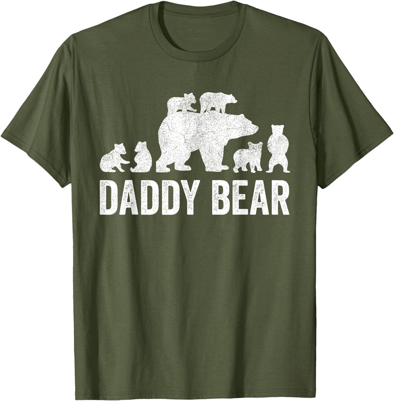 Funny Bear Shirts For Men & Women Clothing Co Daddy Bear Fathers Day Shirts, Funny Six Cub Kids Dad T-Shirt - Olive Green
