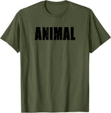 Animal Gym Rabbit Workout Bodybuilding Fitness T-Shirt in Olive Green