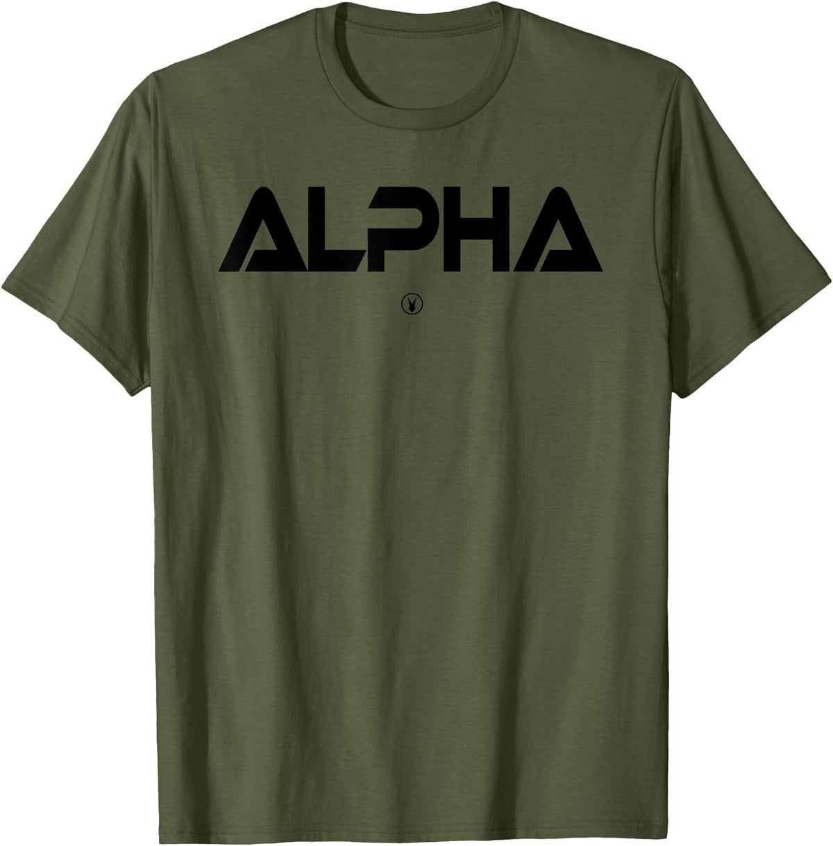 Mens ALPHA Gym Rabbit Workout Bodybuilding Fitness T-Shirt in Olive Green