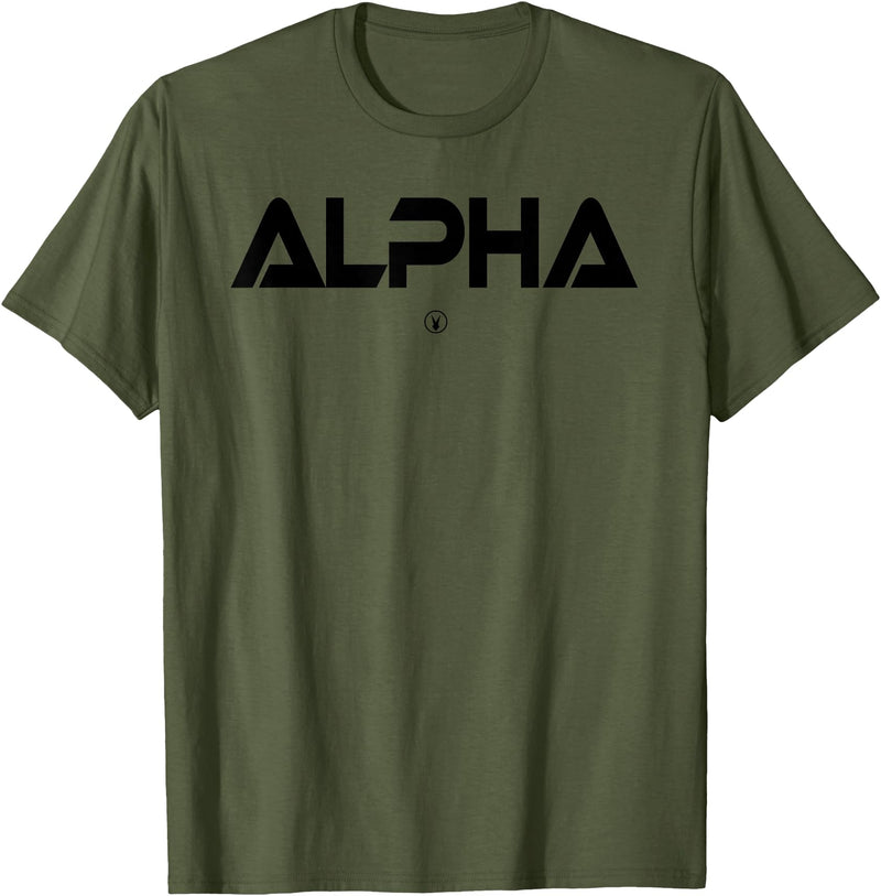Mens ALPHA Gym Rabbit Workout Bodybuilding Fitness T-Shirt in Olive Green