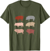 Pig Gifts For Pig Lovers Retro Pig Lover Farm Animals Swine Vintage Pig T-Shirt - Olive Green