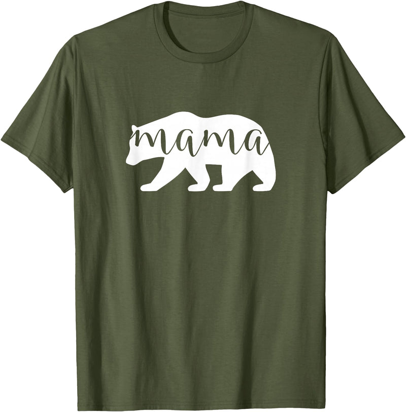 The Persnickety Owl Family Bears #1 Mama Bear Shirt Mama Bear T-Shirt Mama Mom Mommy Tee Shirt T-Shirt - Olive Green