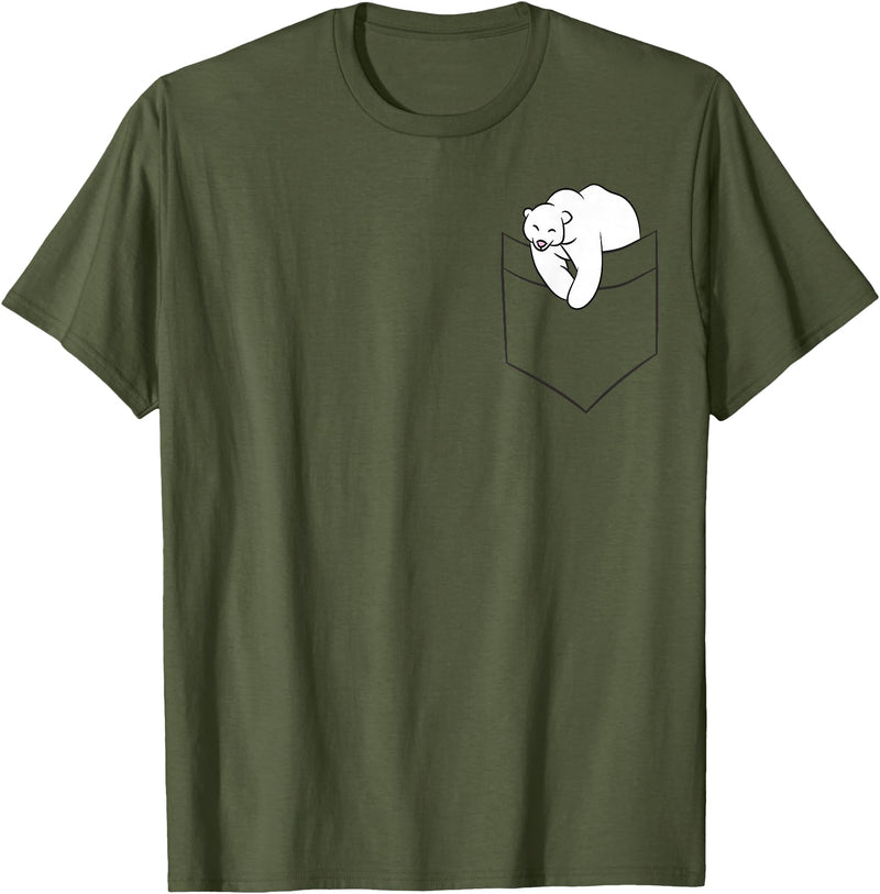 Niedliche Eisbär-Geschenke Polar Bear in Bag Funny Polar Bear in Bag T-Shirt - Olive Green