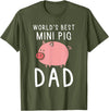 World's Best Mini Pig Dad Miniature Pig Owner Gift Mens World's Best Mini Pig Dad | Miniature Pig Owner T-Shirt - Olive Green