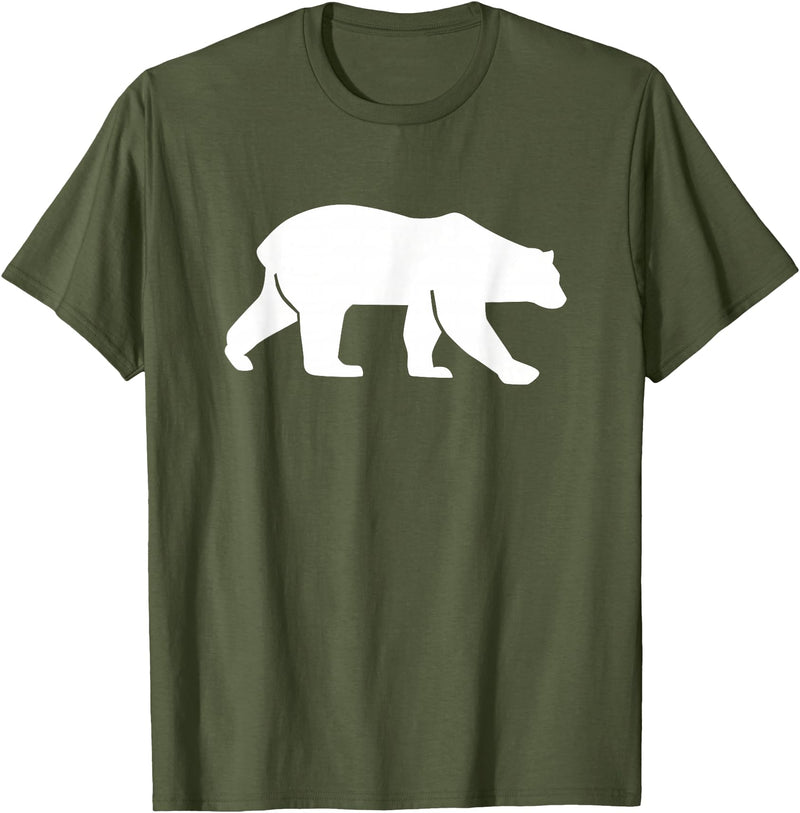 Walking Polar Bear T-Shirt - Olive Green