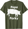 Papa Porky Pig Daddy Father Hog pork T-Shirt - Olive Green