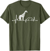 Funny Giraffe Lovers Zoo Animal Apparel Gifts Giraffe Heartbeat Love Line Cute Graphic wildlife Silhouette T-Shirt - Olive Green