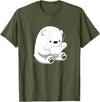 BoredKoalas Polar Bear Cartoon Fluffy Polar Bear Cute Arctic Animal Girls Gift T-Shirt - Olive Green