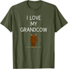 Best Pet Grandparents Ever I Love My Grand Cow Funny Highland Cow Lover Grandma Grandpa T-Shirt - Olive Green