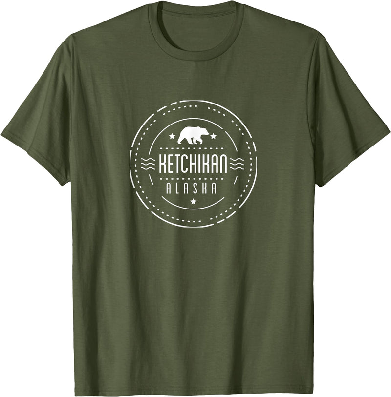 Alaska Vacation Shirts Ketchikan Alaska Shirt with Bear Tshirt T-Shirt - Olive Green