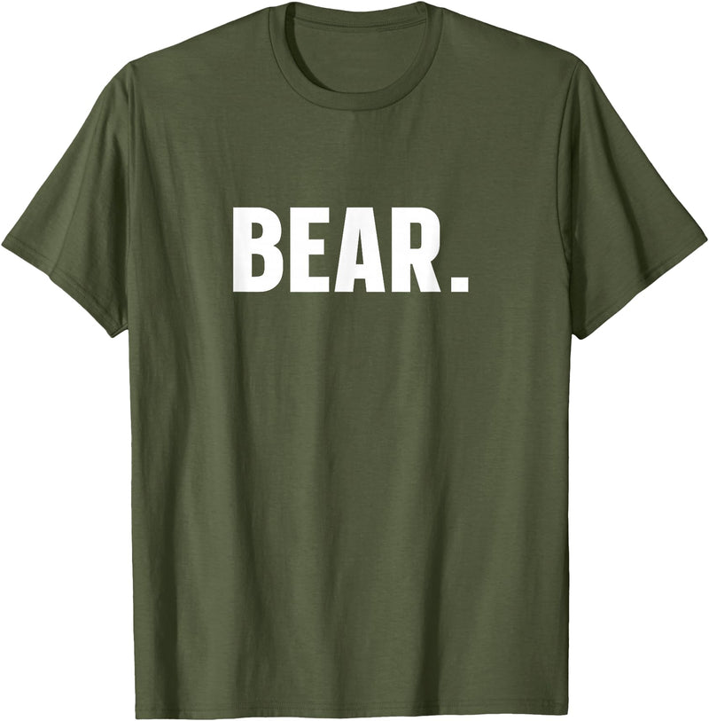 indecent Words BEAR Simple Word BEAR T-Shirt - Olive Green