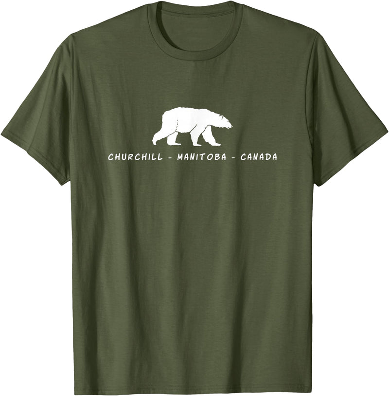 Churchill Polar Bear Shirts & Gifts Churchill Manitoba Canada Polar Bear T-Shirt - Olive Green